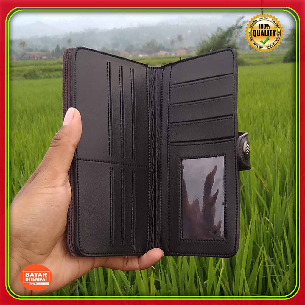 Best seller DOMPET KULIT PRIA amt panjang kancing KULIT sintetik