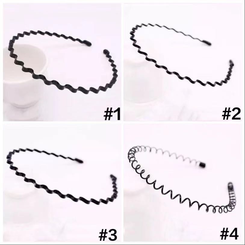Bando Sirkam Spiral Warna Hitam Gaya Korea Untuk Wanita Dan Pria/Bando Multi Untuk Aksesoris Unisex