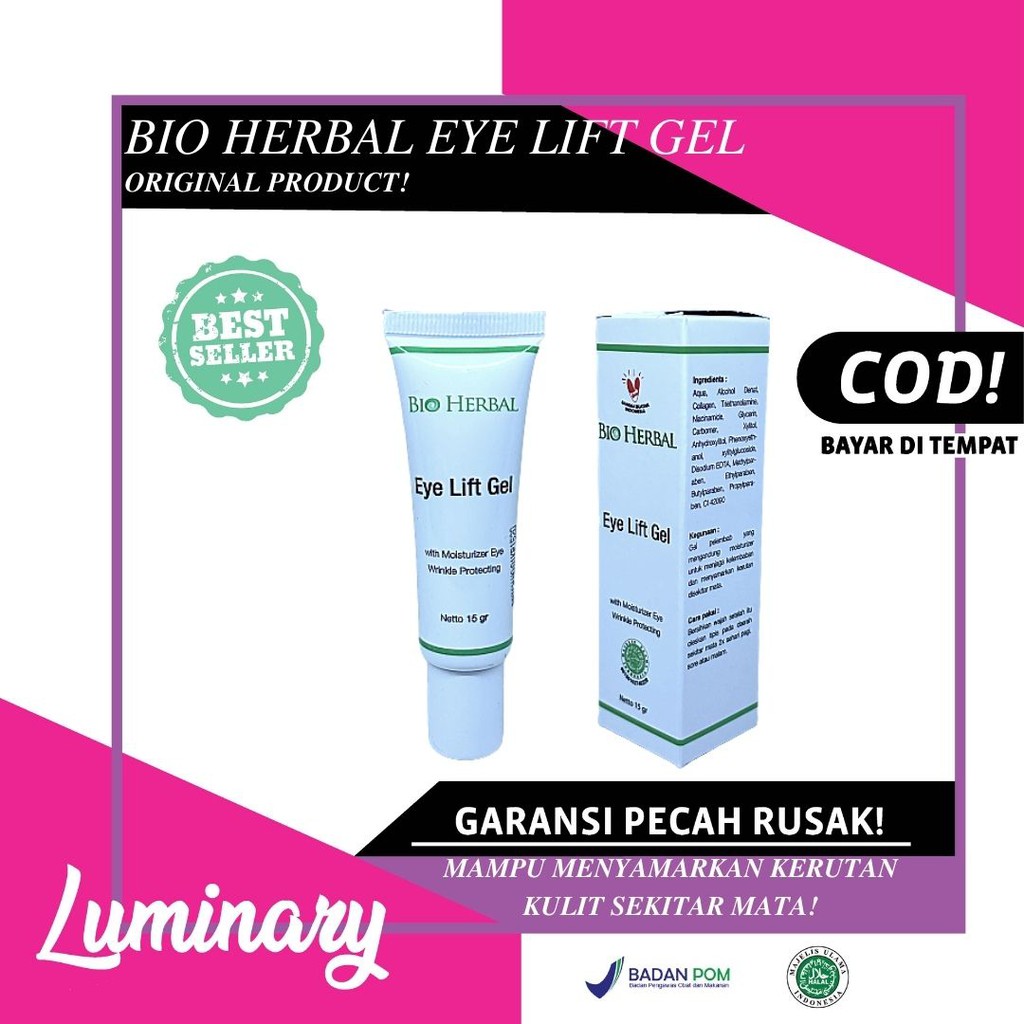 Bio Herbal Eye Lift Gel Penghilang Kantung Mata Panda Eye Cream Moisturizer Perawatan Kulit Original BPOM