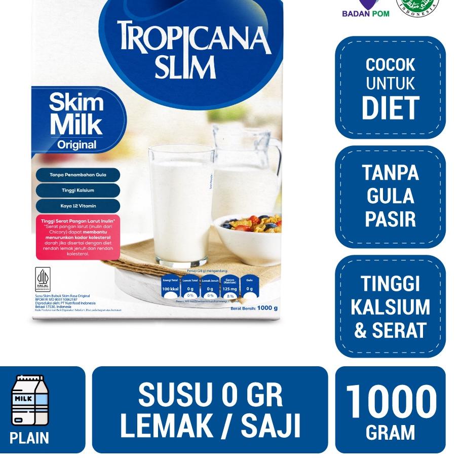 

kode7d7Cr--Tropicana Slim Susu Skim Plain 1000gr - Bantu Turunkan Kolesterol