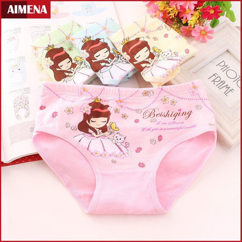 3PCS Celana Dalam Anak Perempuan Katun Menyerap keringat CD Motif Princess Lucu (Pengiriman Cepat )