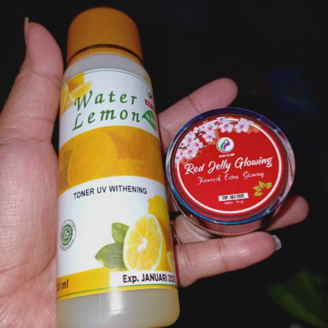 1 PAKET RED JELLY DAN TONER WATER LEMON by AYRA glow