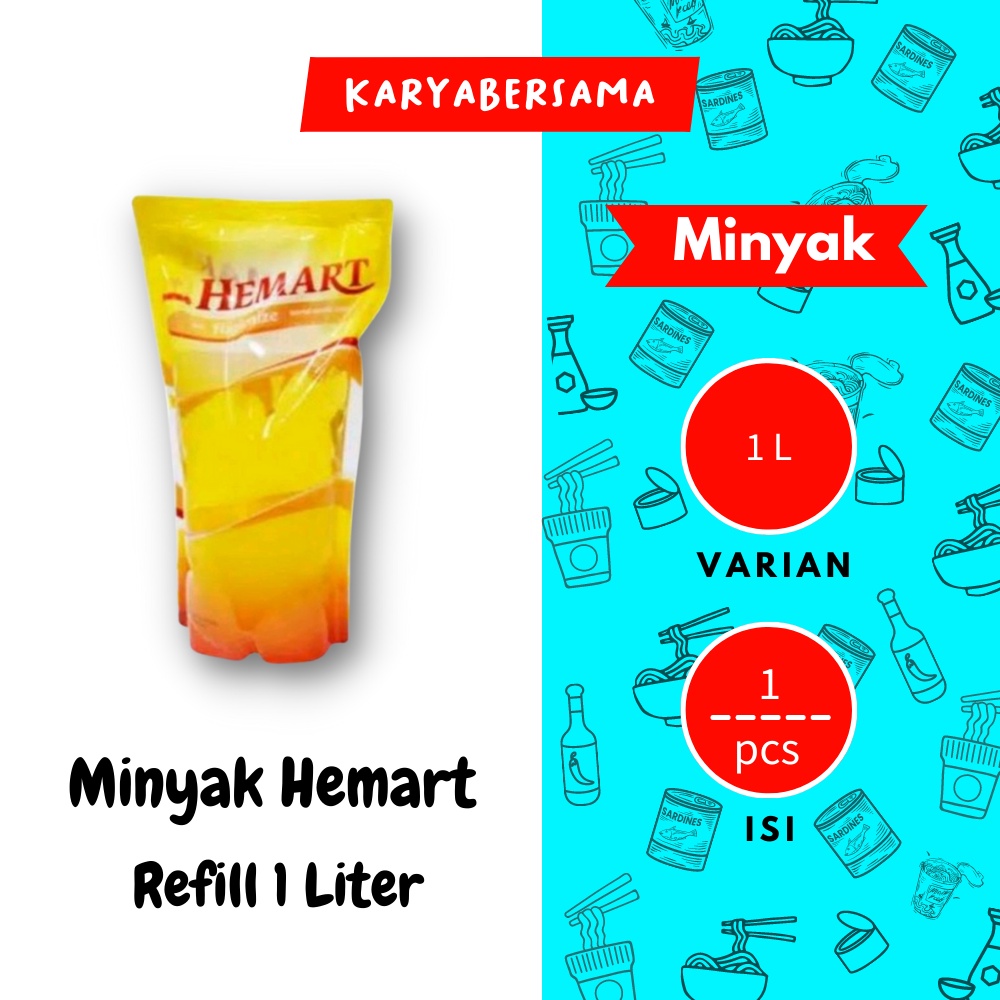 

Minyak Goreng Hemart 1 Liter / 1pcs