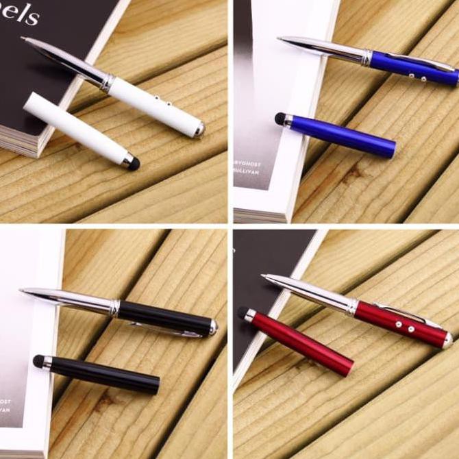 

5 in 1 Stylus Pad Capacitive Touch Ped Ballpoint Red Laser Pointer Senter