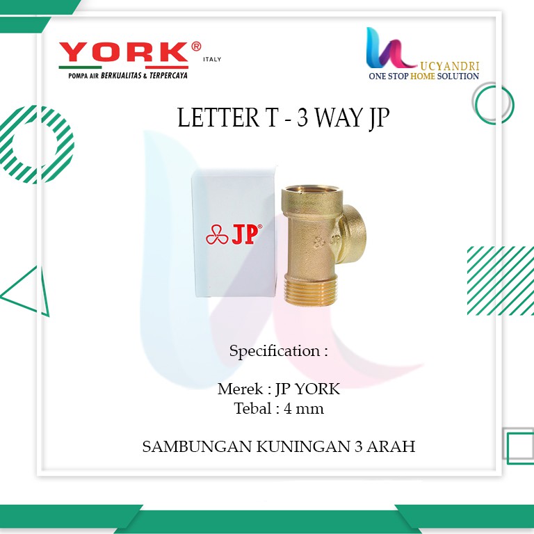 Tee (Letter T) 3W Kuningan 1&quot; Sparepart Pompa Air