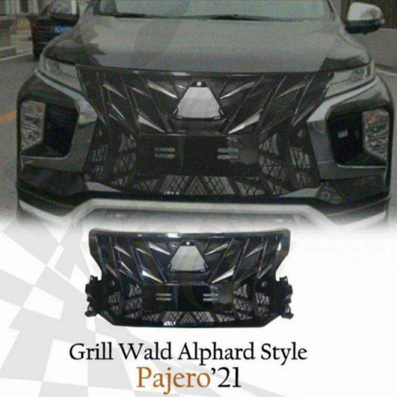 grill pajero sport 2021-2022 wald alphard style