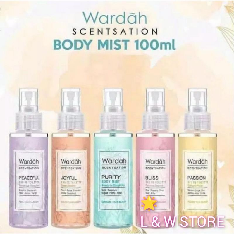 Wardah Scentsation Body Mist 100ml/100% Original