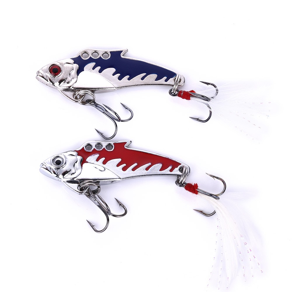 HENGJIA 10pcs 5cm/8.2g VIB umpan pancing  sequin swimbait metal ikan bass bait ikan fishing lure