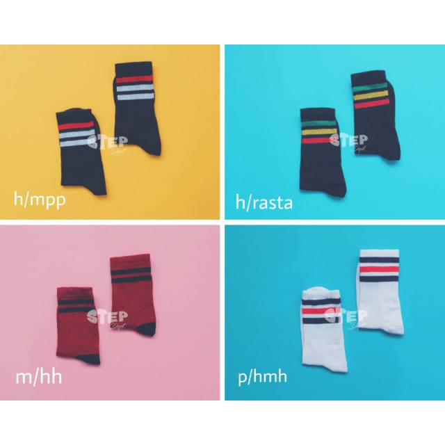 Kaos Kaki Stripe Motif Garis OS 2