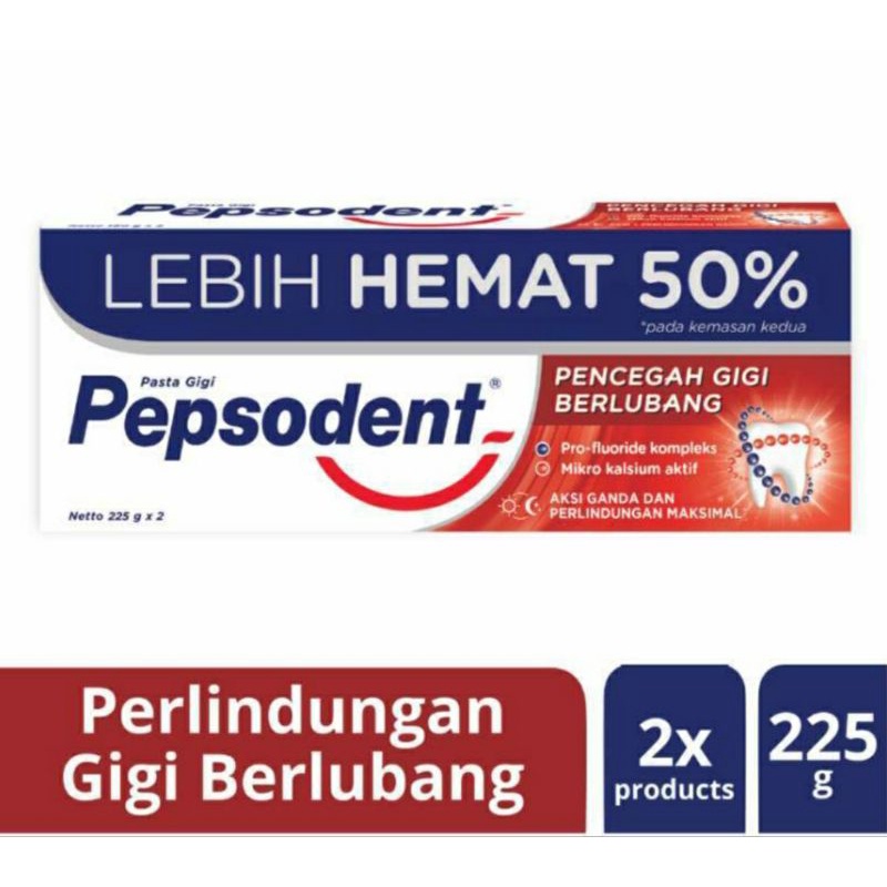 Pepsodent 225 gr isi 2