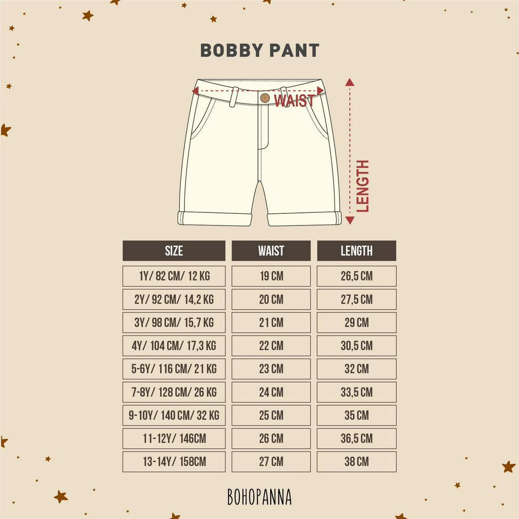 Bohopanna Bobby Pant 1-14 Tahun Celana Pendek Chinos Casual Anak Chino PART 1