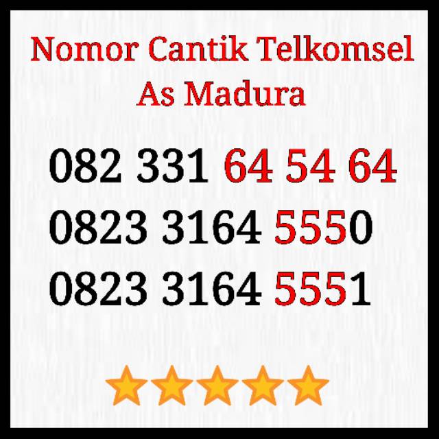 Nomor Cantik Telkomsel As Madura Rapi
