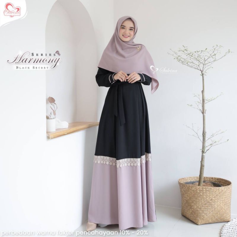 Harmony series gamis ibu original salvina hijab gamis couple sarimbit keluarga