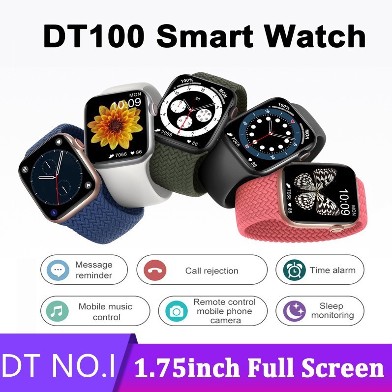 DT100 original iwo Smart Watch 1.75 inci Layar penuh bluetooth