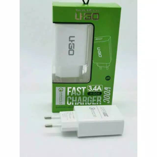 UGO AQ04 Adaptor Charger Super Vooc 3.4A Real Fast Charging