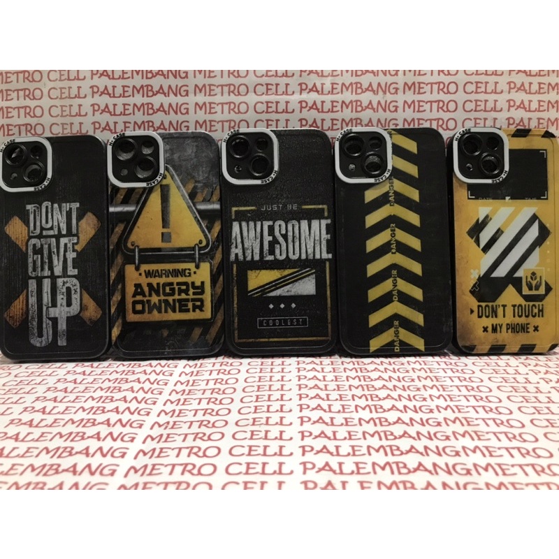 CASE PREMIUM BLACK CAUTION MOTIF PC