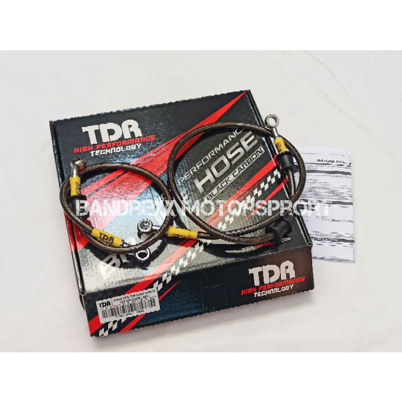 Selang Rem TDR Black Carbon For Yamaha Aerox 155 ABS-Aerox Connected ABS