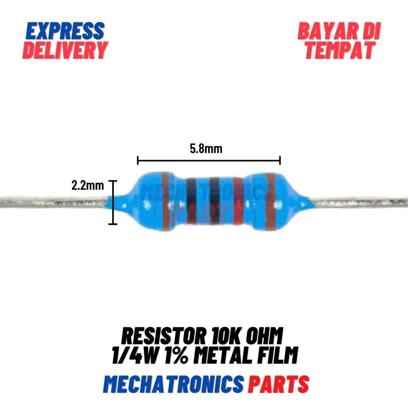 10X RESISTOR 10K 10KOHM 1 4W 1  METAL FILM