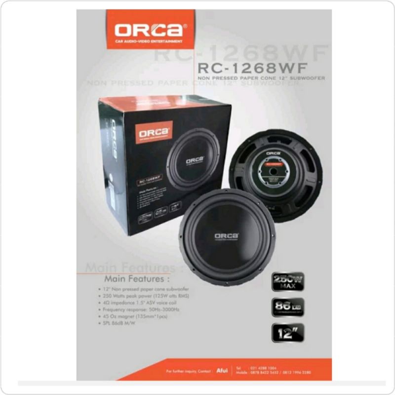 Subwofer 12&quot; Merk ORCA RC1268 WF