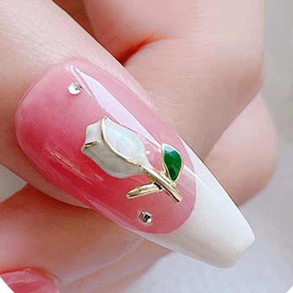 Mxbeauty Hiasan Kuku Tulip Fashion Perhiasan Kuku 3D Manis Hiasan Kuku Tulip Nail Drills