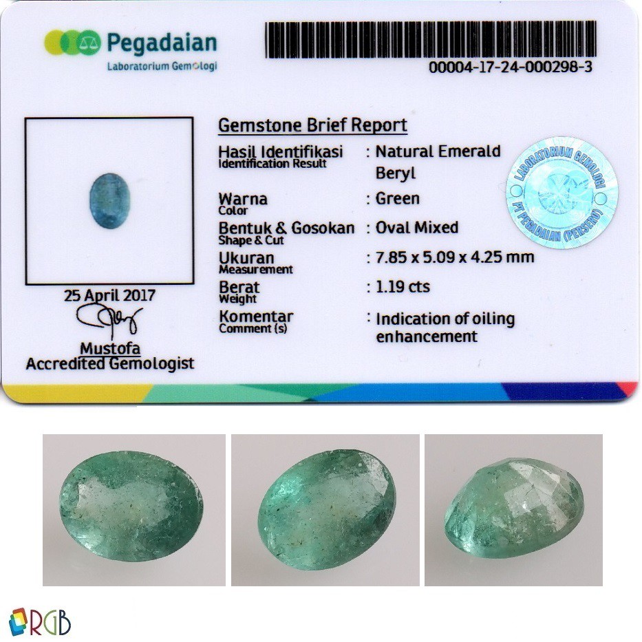 Natural Emerald 1.19 Ct - Muzo Colombia