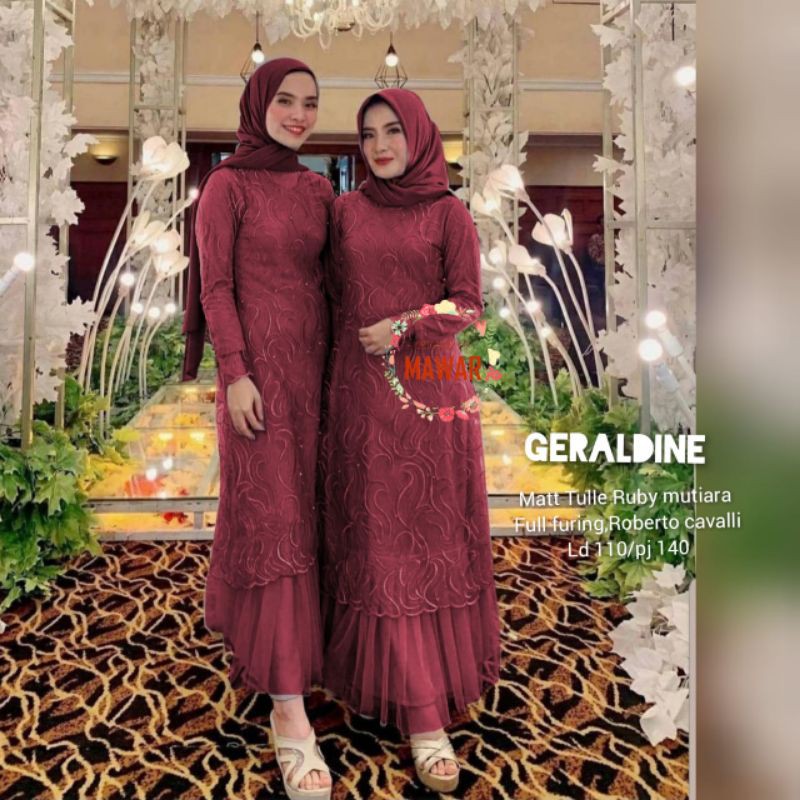 geraldine dress -dress brokat - dress muslim - party dress muslim