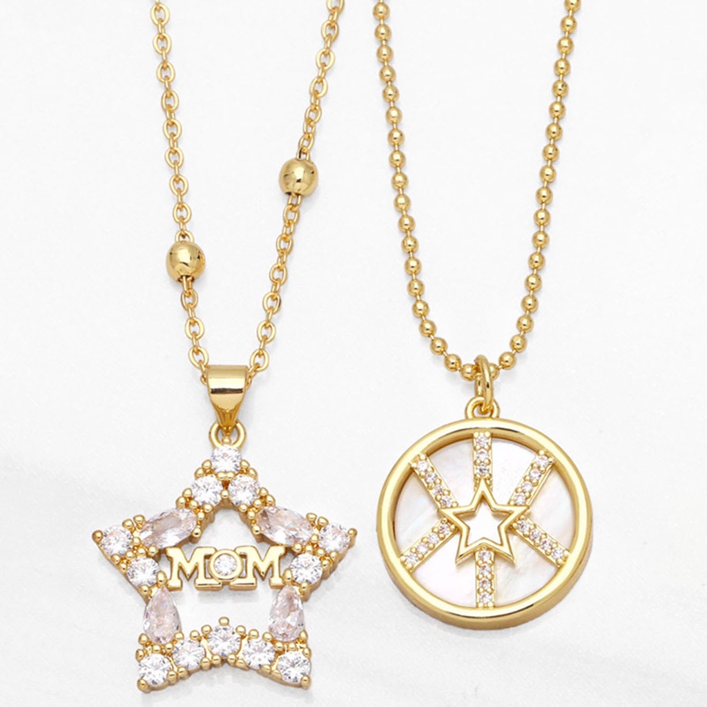 Hu Hu Hu Hu Hu Alat Bantu Pasang Kacamata♡ Kalung Electroplating Bentuk Bintang Aksen Berlian Imitasi Tahan Lama Untuk Wanita