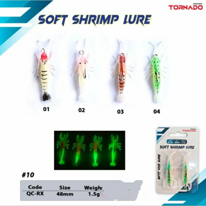 Umpan udang Tornado soft shrimp lure 48mm