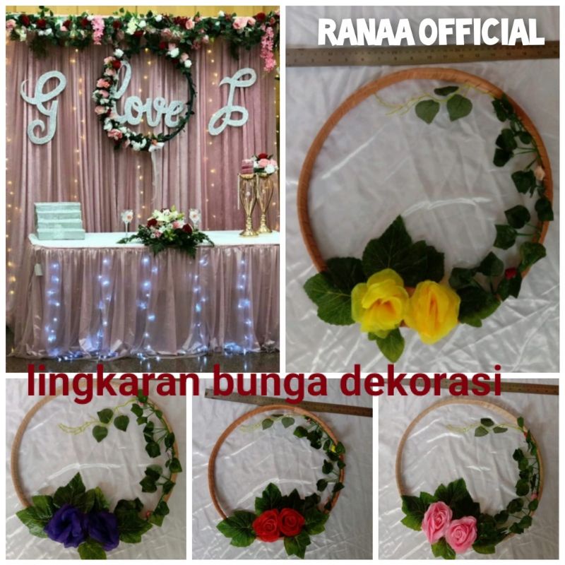 lingkaran inisial nama dekor backdrop background