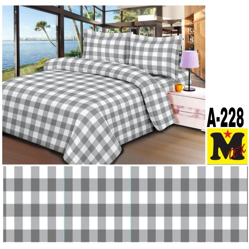 sprei homemade grey square hijau  uk. 160*200