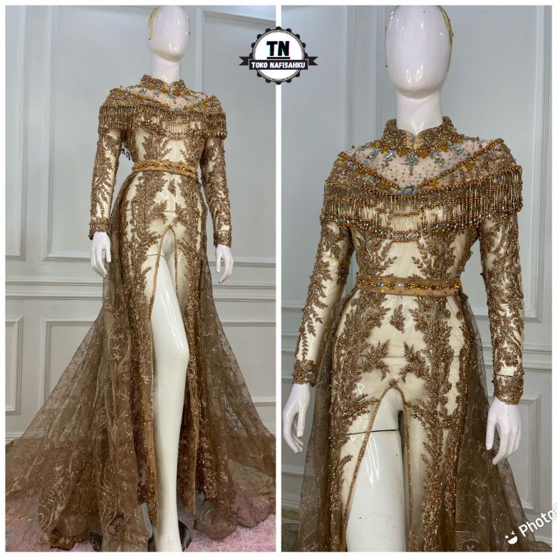 kebaya dress pengantin akad semi koto gadang | baju akad muslim modern | toko nafisahku
