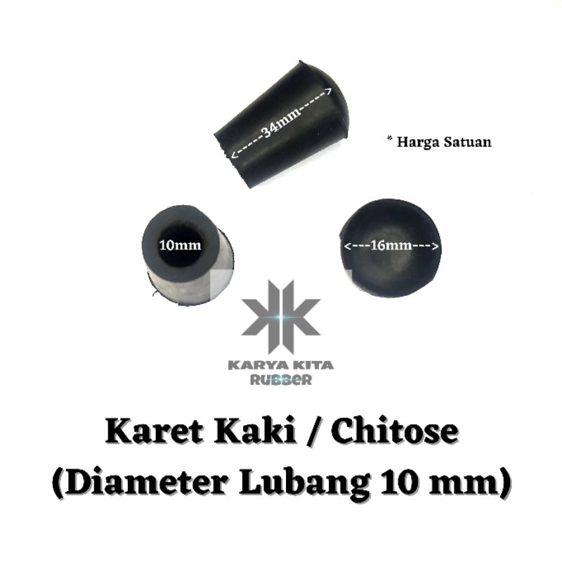 Karet Kaki Chitose / COP Diameter 10mm Tutup Kaki Meja Kursi Rak Pipa Besi Bulat