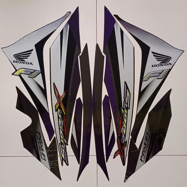 striping honda supra x 125 r helm in 2012 2013 hitam