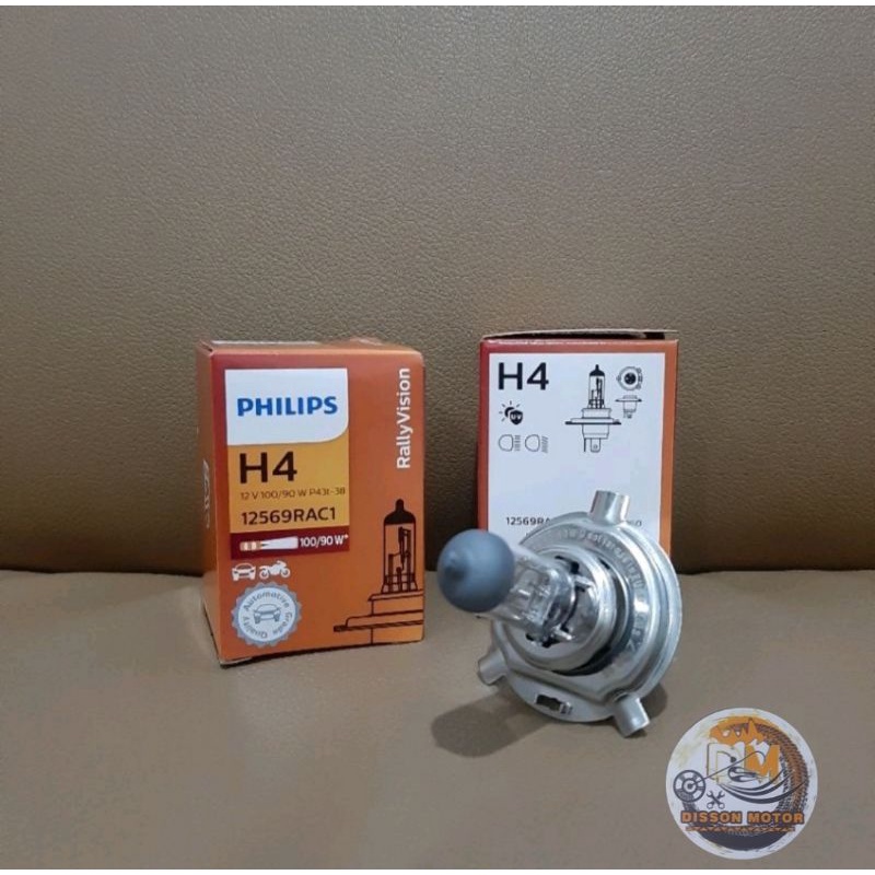 PHILIPS H4 12V 100/90W BOHLAM LAMPU MOBIL PRIBADI BOHLAM PHILIPS