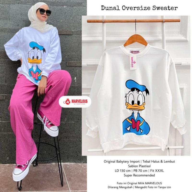 DUNAL SWEATER BY MARVELOUS / OVERSIZE MUSLIMAH / Kaos wanita katun premium