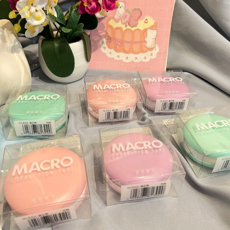 

Correction Tape Macaron Tipex Makaron Makanan Sweet Stationerry Lucu Unik Kado Viral Termurah