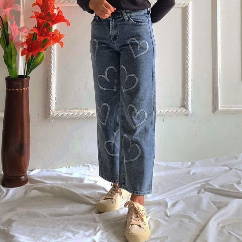 kulot jeans miska pants bordir best quality