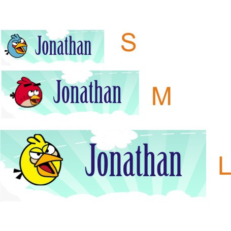 

STIKER LABEL NAMA WATERPROOF BASIC ANGRY BIRD 1