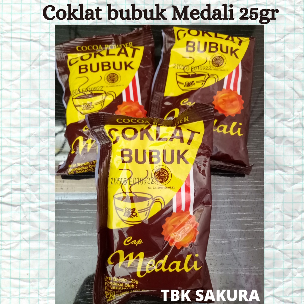 

(1 pc) Coklat bubuk Medali sachet 25gr