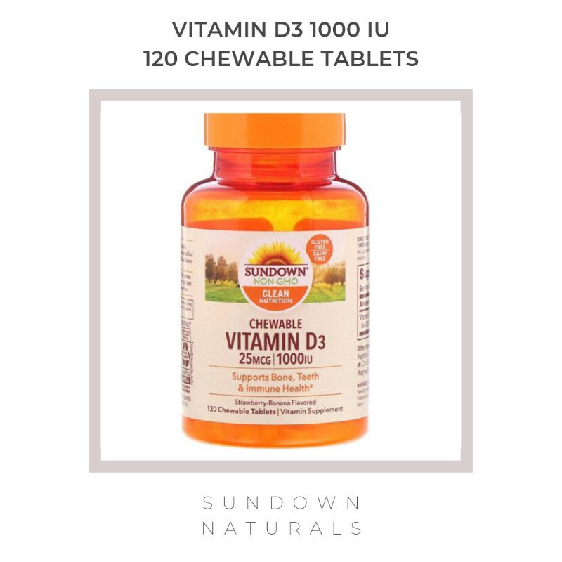 VITAMIN D3 1000 IU 120 CHEWABLE TABLETS SUNDOWN NATURALS