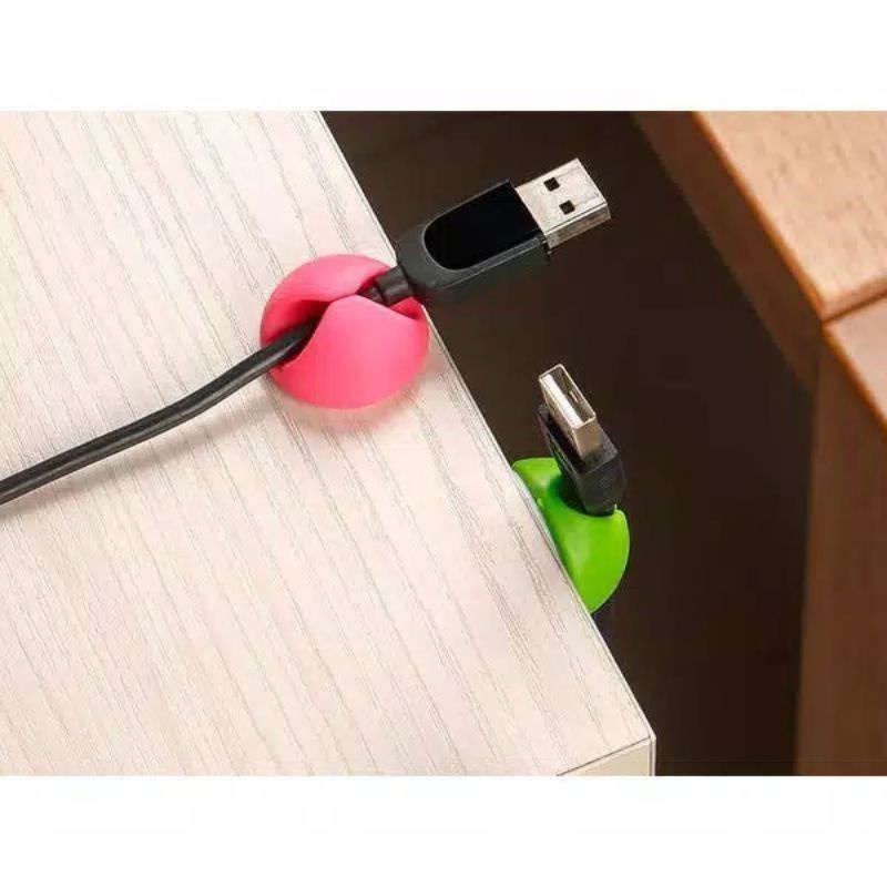 Penahan Pengikat Pengatur Kabel USB Penjepit Kabel Bulat Cable clips