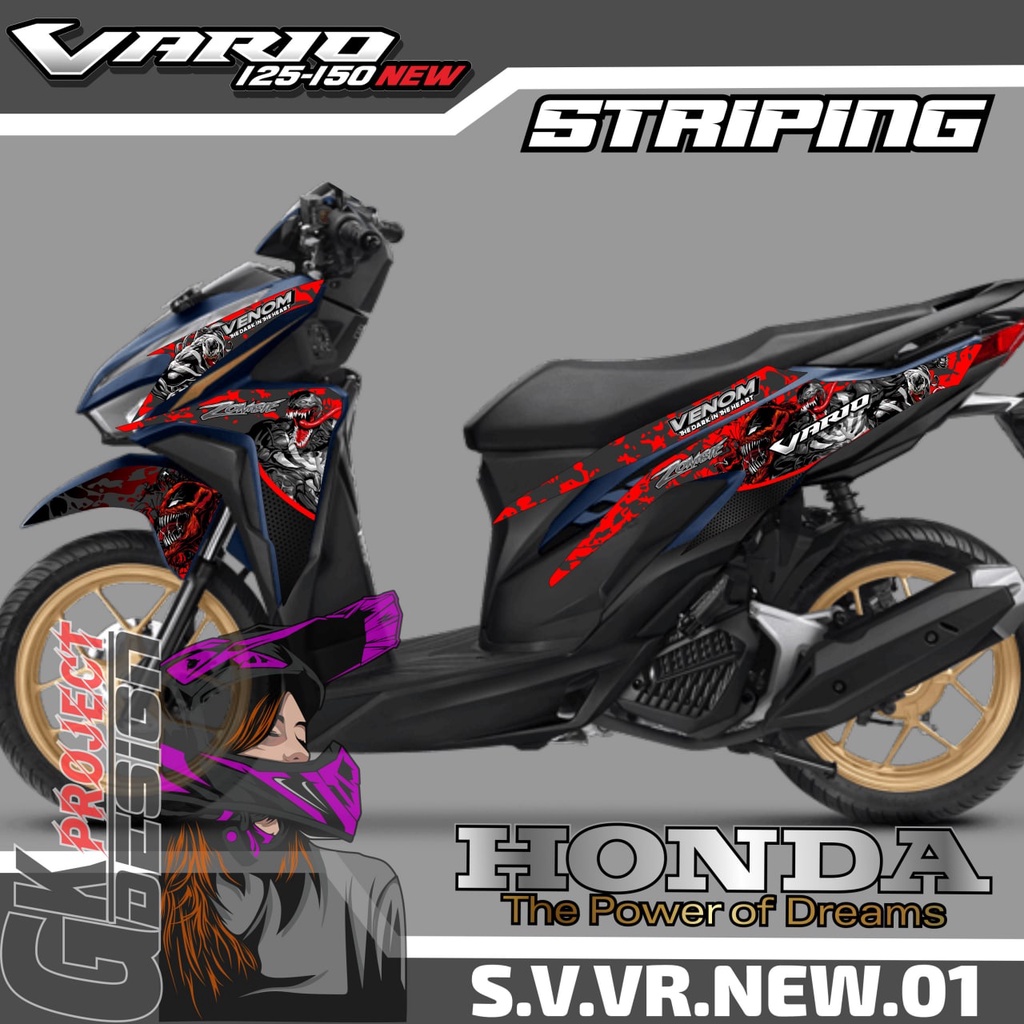 VARIO NEW Sticker Vario 150 & 125 - Aksesoris Motor Stiker Honda Vario New - Stiker Striping Semiful
