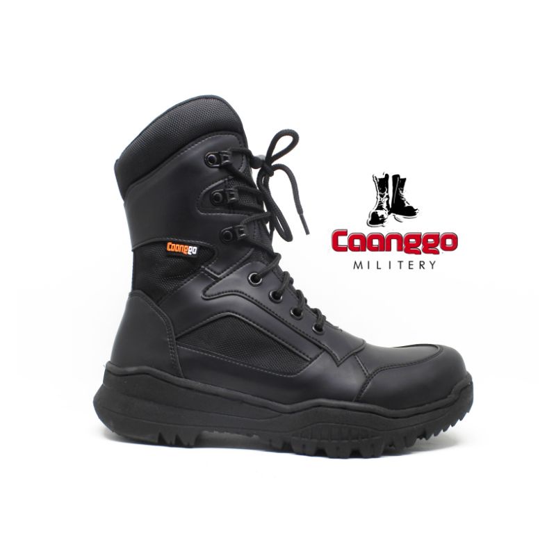 SEPATU PDL CAANGGO MILITARY boots safety ujung besi hitam 9inci