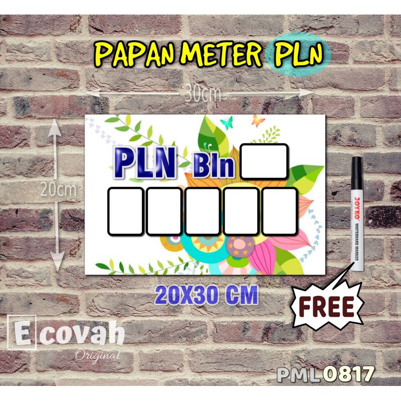 

Ecovah Papan Meter Listrik PLN PAM motif Unik - Flower 17