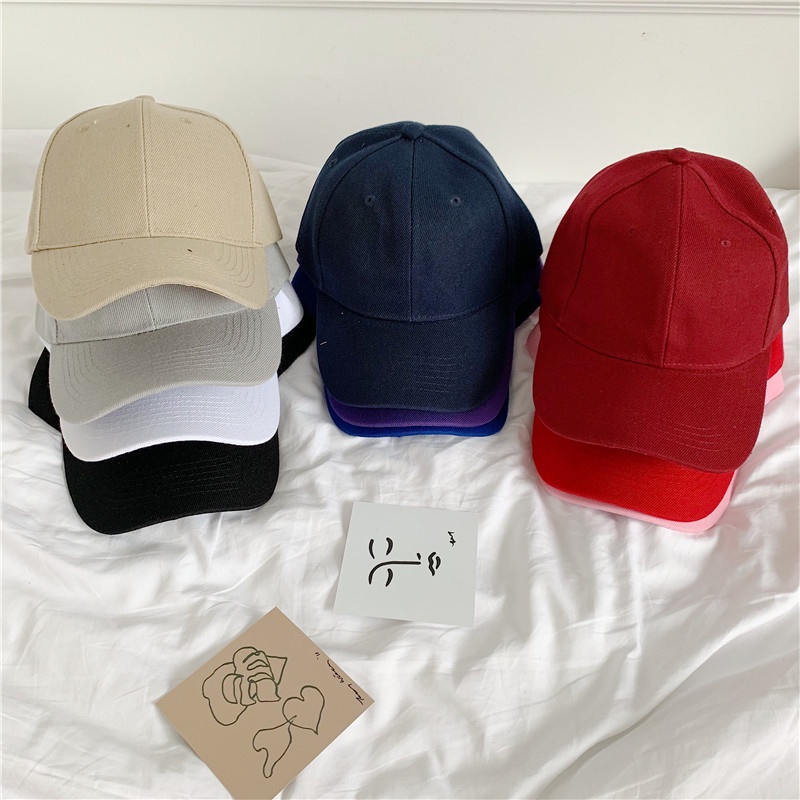 Topi Baseball Casual Gaya Korea Warna Polos