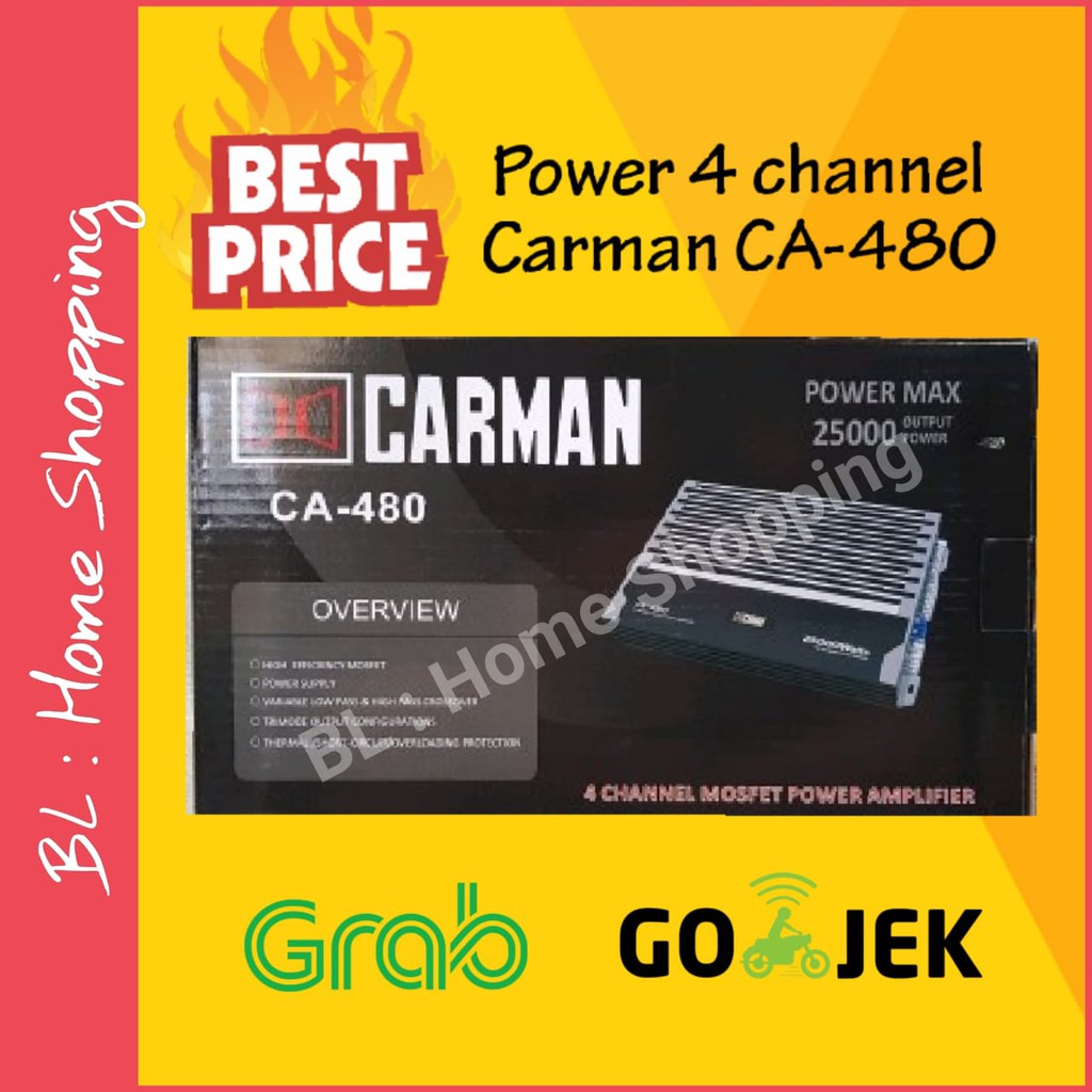 Power 4 Channel Carman CA 480 Power 4CH Carman CA-480 Power Mobil New