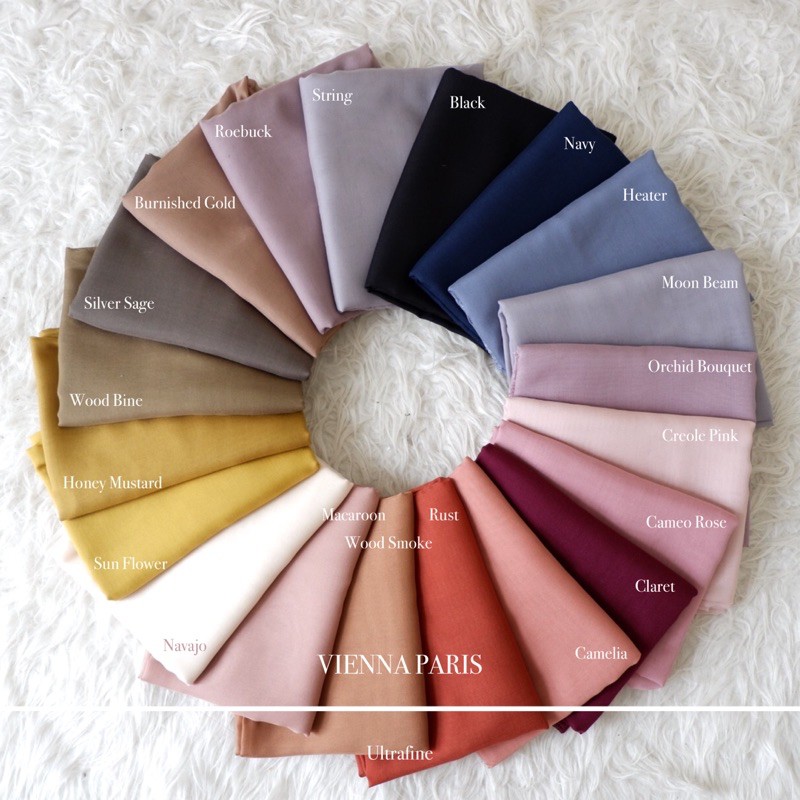 [Bahan Saja] PLAIN PARIS ULTRAFINE VIENNA / HIJAB SEGIEMPAT