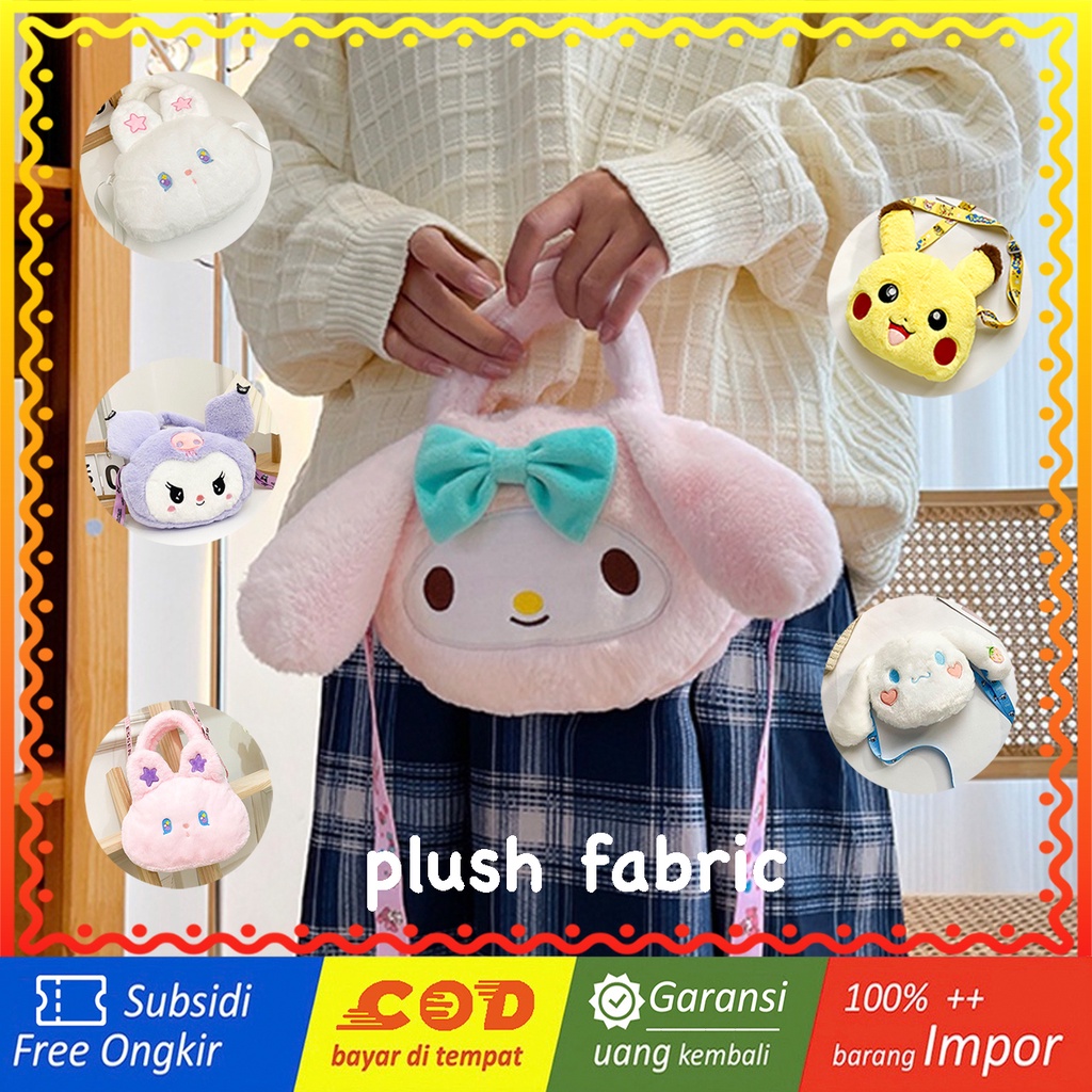 LJY69 Tas Boneka Lucu Selempang Plush Doll Head Sling Bag Impor TKM