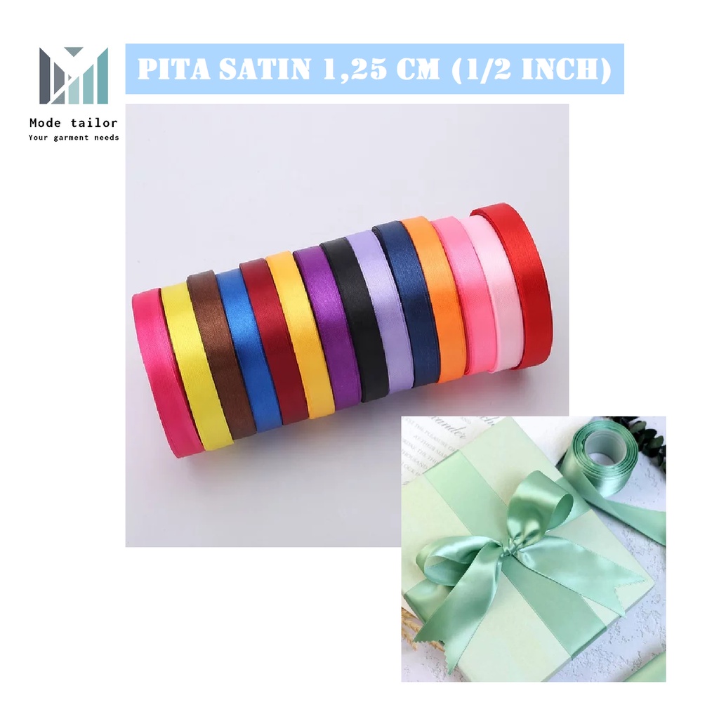 

Pita Satin 1/2 inch 1,2cm/ Pita Kado / Pita Kain