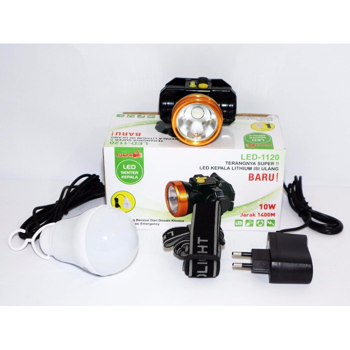 Senter Kepala Sunpro LED 1120 10Watt Headlamp Outdoor Sunpro LED 1120